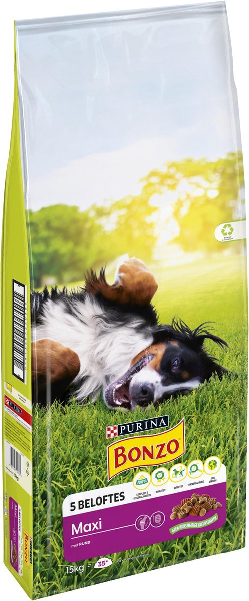 Bonzo Maxi - Hondenvoer Rund - 15 kg