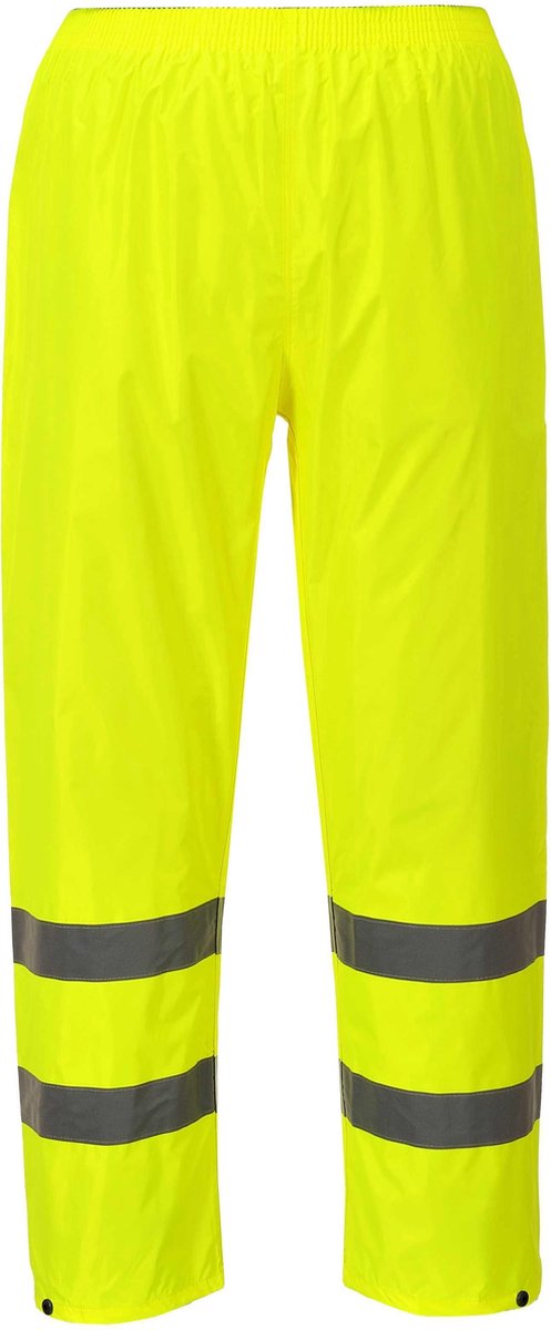 Regenbroek Geel Maat 2 XL met reflecterende striping