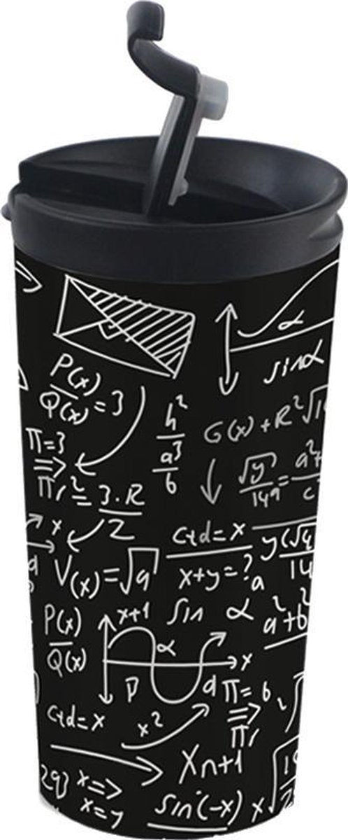 I-drink Thermosbeker Mathematic Dubbelwandig 350 Ml Rvs Zwart