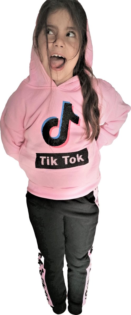MEISJES TikTok Trainingspak | roze | maat 3_4 jaar GF52