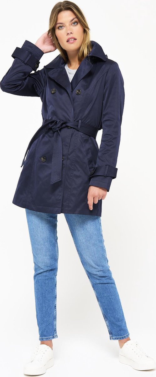 Korte trenchcoat - Marine Blauw