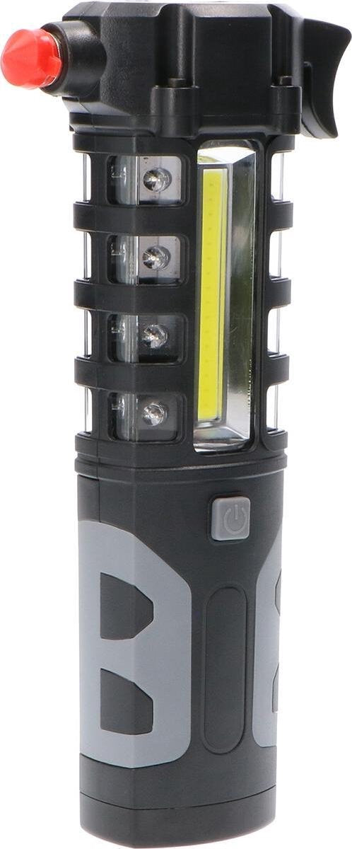 Lifehammer - Veiligheidshamer - Lonary Milti - LED Zaklamp - Gordelsnijder - Flikkervrij - Zwart