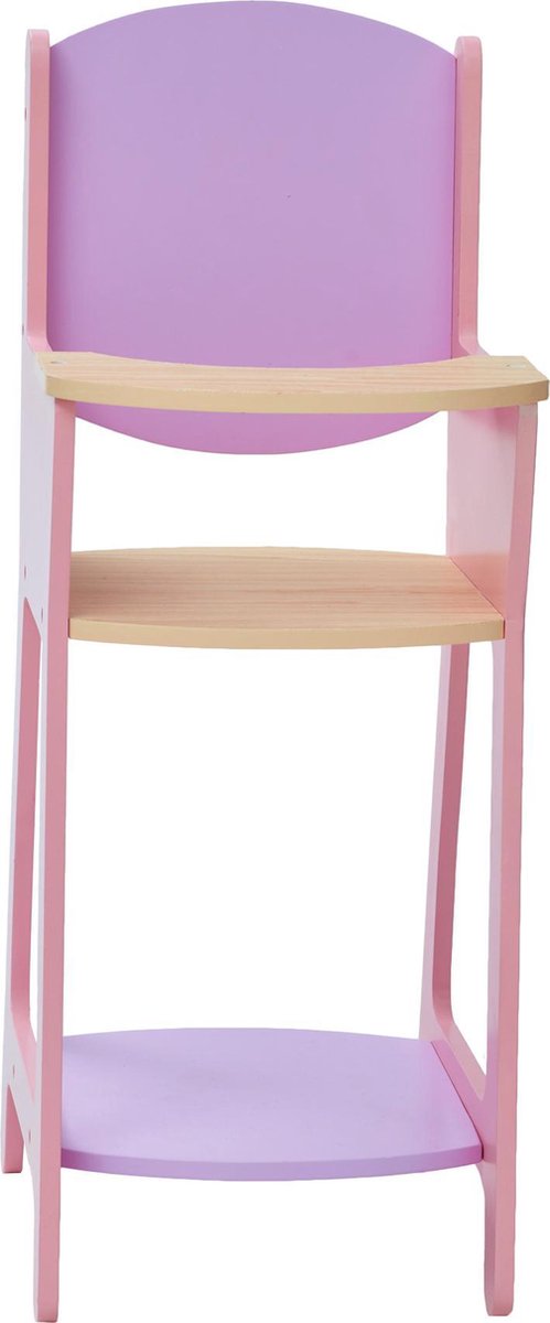 Olivia's Little World Paarse Houten Kinderstoel voor Poppen van 40cm TD-12878A