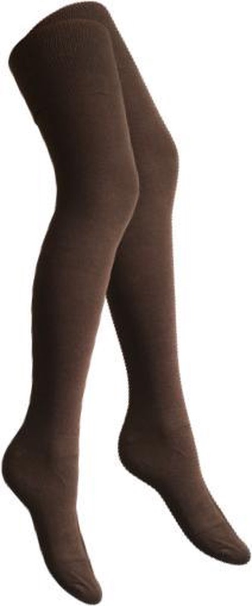 Overknee kousen donkerbruin Dames 1 maat