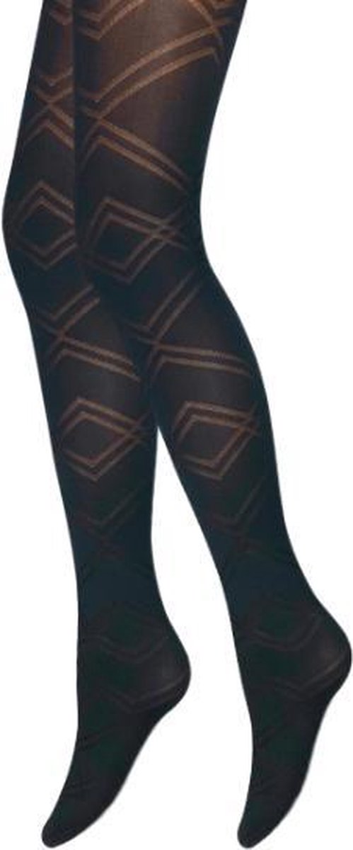 Panty - ZigZag Ruit - Zwart - Maat XL (46-48)