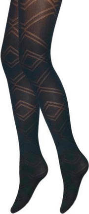 Panty - ZigZag Ruit - Zwart - Maat S (38-40)