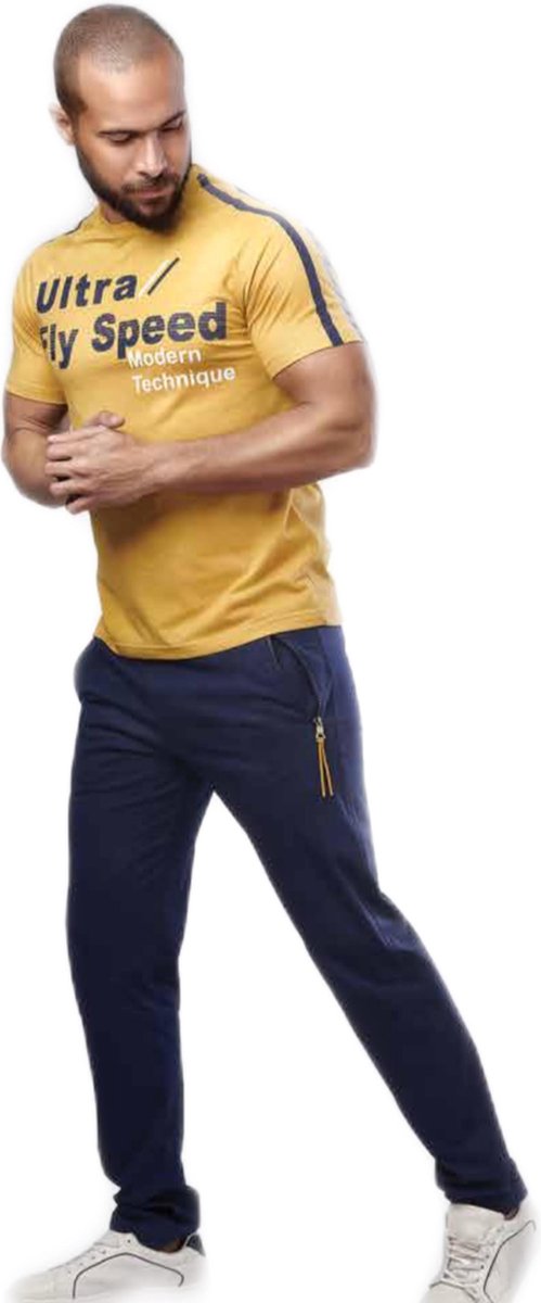 Embrator mannen Jogging set / Huispak Speed geel/blauw maat XXL