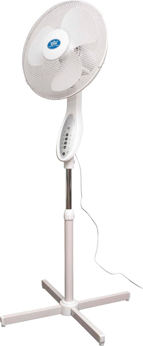 40 cm staande ventilator met 3 standen - wit met afstandsbediening