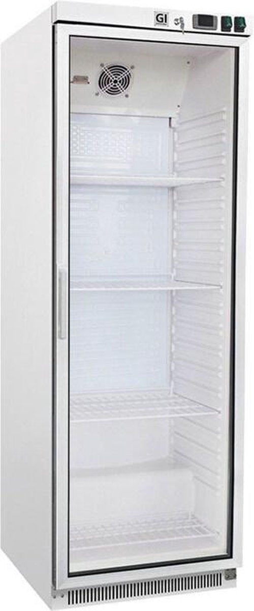 Gastro-Inox Wit Stalen Koeling 400 Liter Met Glasdeur