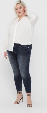 ONLY CARMAKOMA CARWILLY LIFE REG SK ANK RAW REA409 Dames Jeans - Maat 48