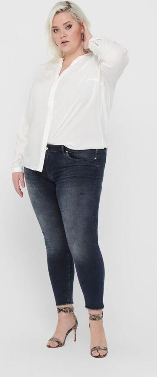 ONLY CARMAKOMA CARWILLY LIFE REG SK ANK RAW REA409 Dames Jeans - Maat 48