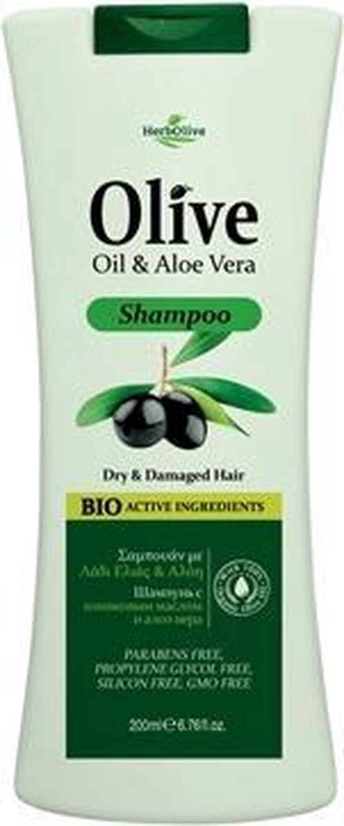 Herbolive Shampoo Olijfolie & Aloe Vera - Droog en Beschadigd Haar - 200 ml