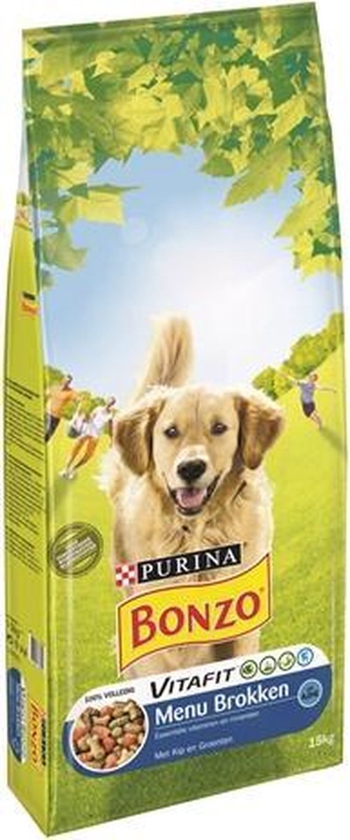 Bonzo droog menubrokken kip / groenten - 15 kg - 1 stuks