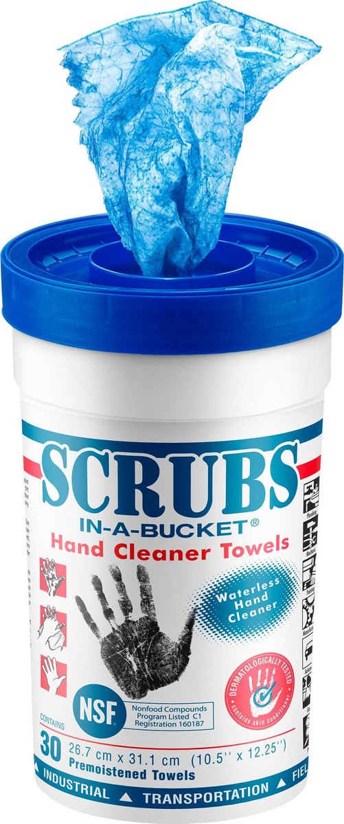Scrubs in a Bucket Handreinigingsdoeken bus met 30 doeken