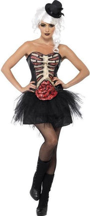 "Verkleedkostuum skelet met open borst voor dames Halloween pak - Verkleedkleding - Small"