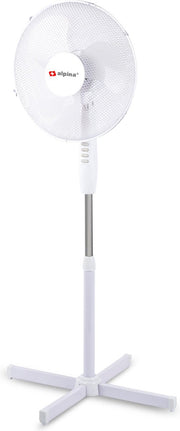 Alpina ventilator - Staand - Ø 40 cm - Kantelbaar - Zwenkfunctie - Wit