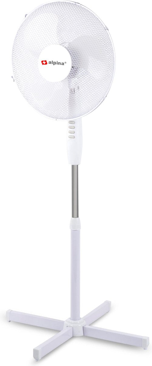 Alpina ventilator - Staand - Ø 40 cm - Kantelbaar - Zwenkfunctie - Wit