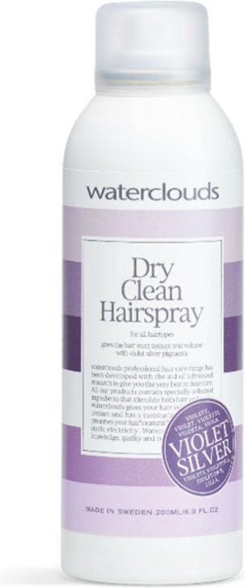 Waterclouds Dry Clean Droogshampoo Violet Silver 200ml - Droogshampoo vrouwen - Voor Geblondeerd haar/Vet haar