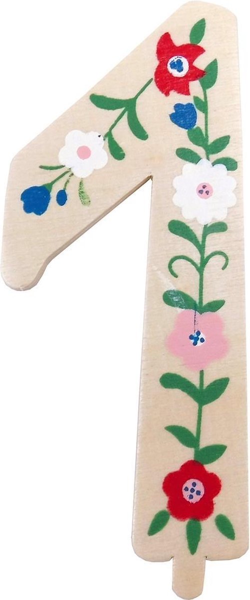 Tib Feestdecoratie "1" Hout 10 Cm Bruin