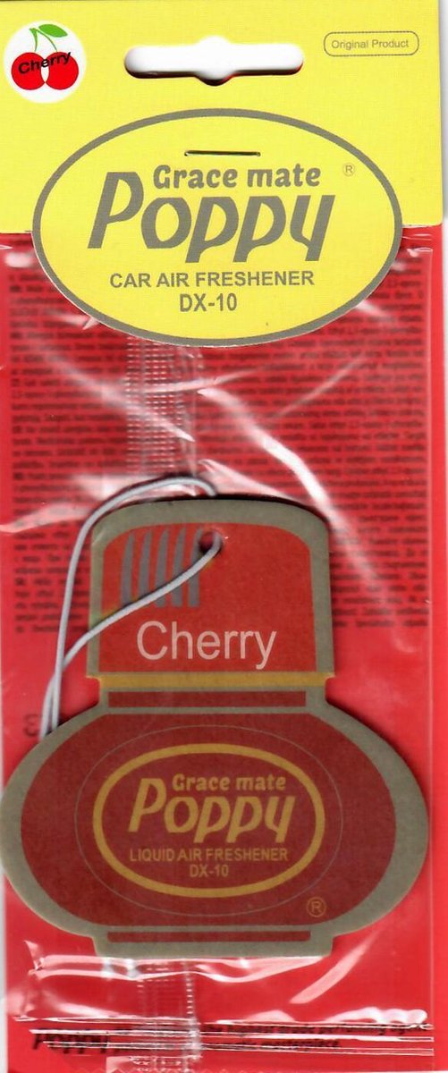 Poppy Grace Mate ® Geurhanger  Kersen - Perfume - Luchtverfrisser auto – Geurhanger – Autogeurtje