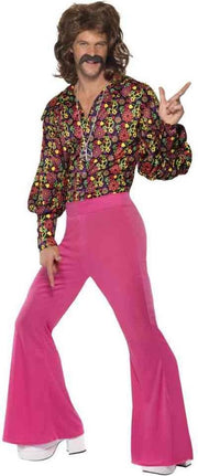 60's Neon Hippie Heren Kostuum - Maat Large