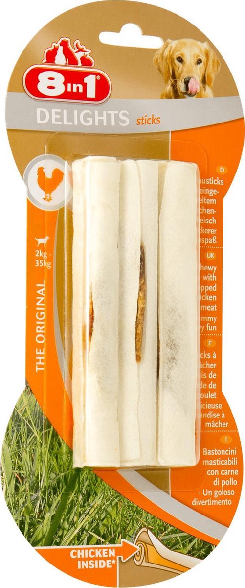 8in1 Delights Sticks - Kip - Hondensnack - 3 Stuks