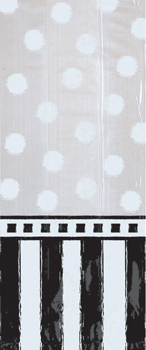 20 Cello Bags Birthday Accessories - Black & White