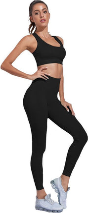 Easylux Fit™ - Maat L - Fitness Set - Sportkleding - Dames kleding - Zwart - BH en Legging - Sportlegging