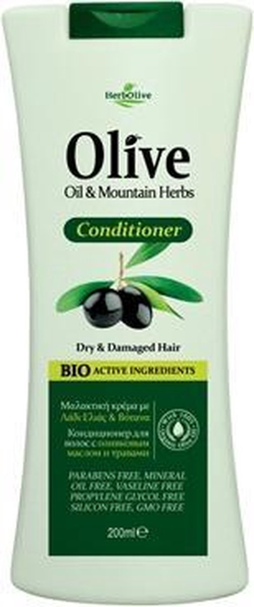 HerbOlive Conditioner *Olijfolie & Berg Kruiden* Droog & Beschadigd Haar 200ml