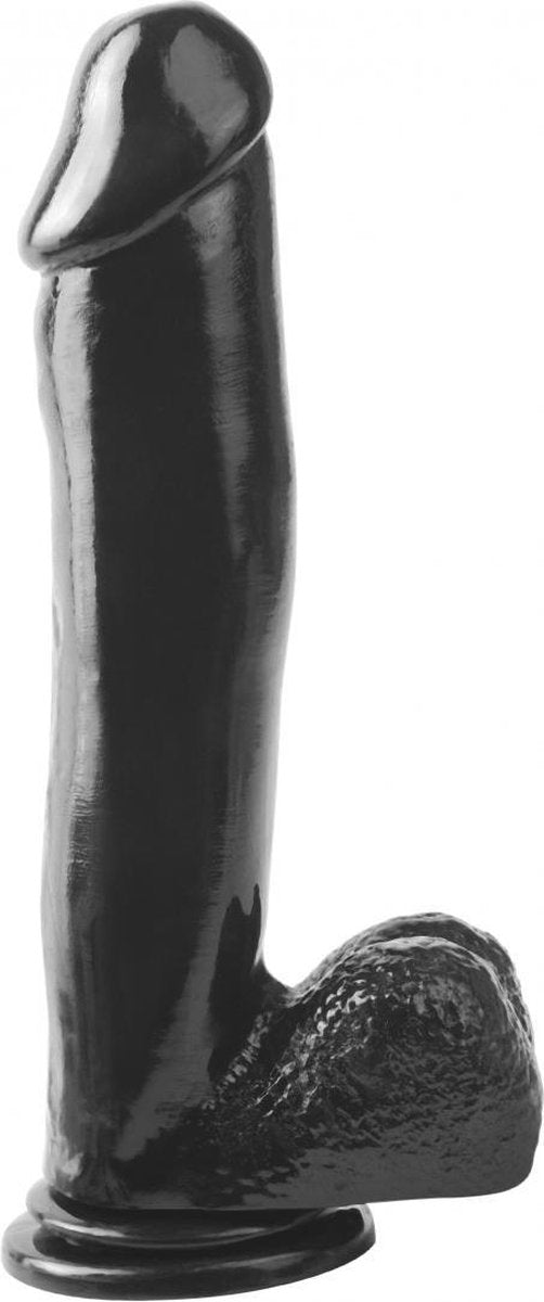 12" Dong with Suction Cup - Black - Realistic Dildos -