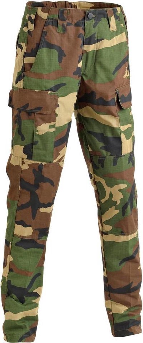 Defcon 5 Outdoorbroek Legerprint Lang Heren Katoen Groen/bruin Maat S