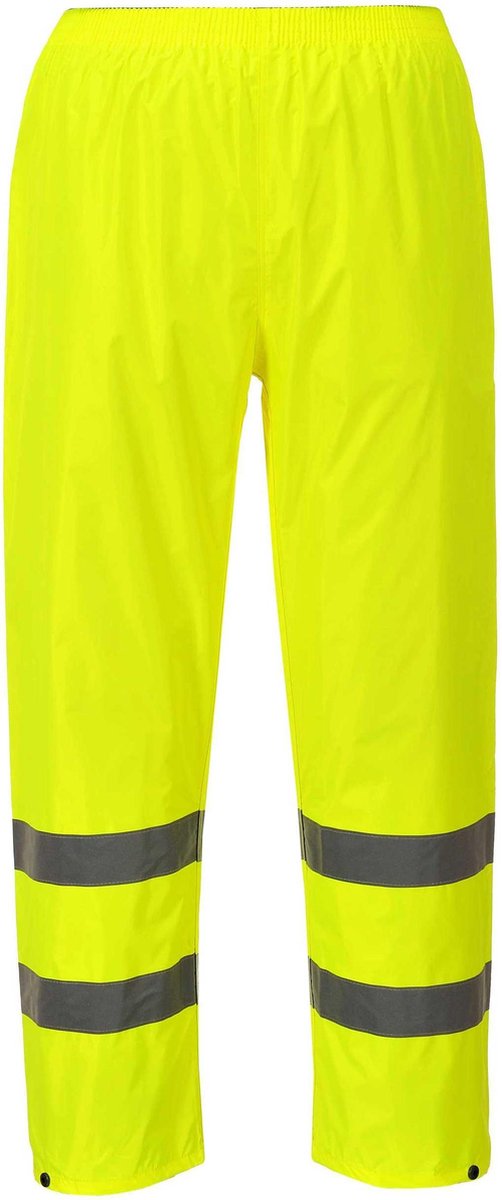 Regenbroek Geel Maat 5 XL met reflecterende striping
