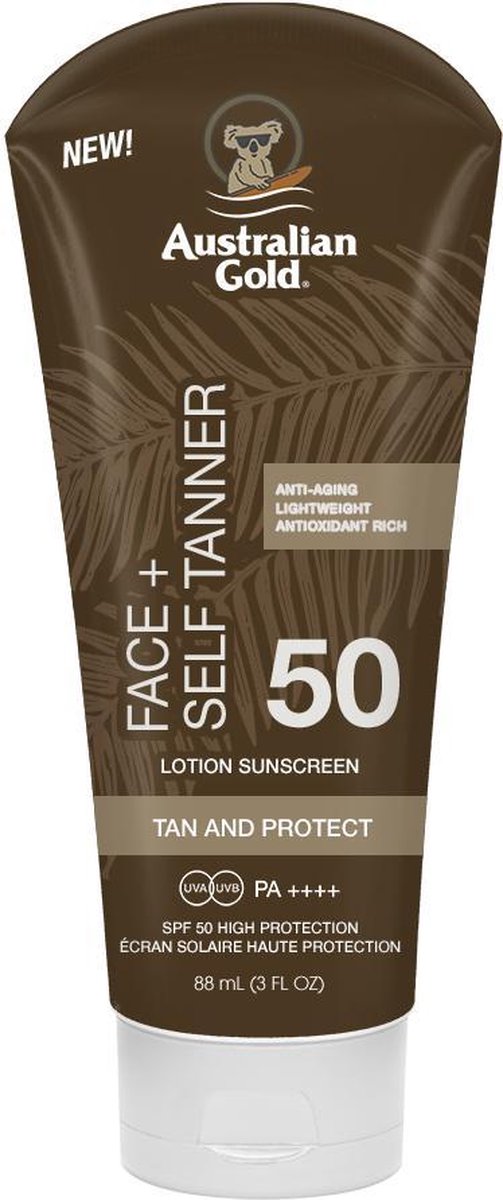 Australian Gold - Sunscreen + Self Tanner for Face SPF 50 88 ml