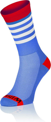 Winaar BRW Fietssokken Blauw/Rood/Wit Strepen Maat M (42-44)