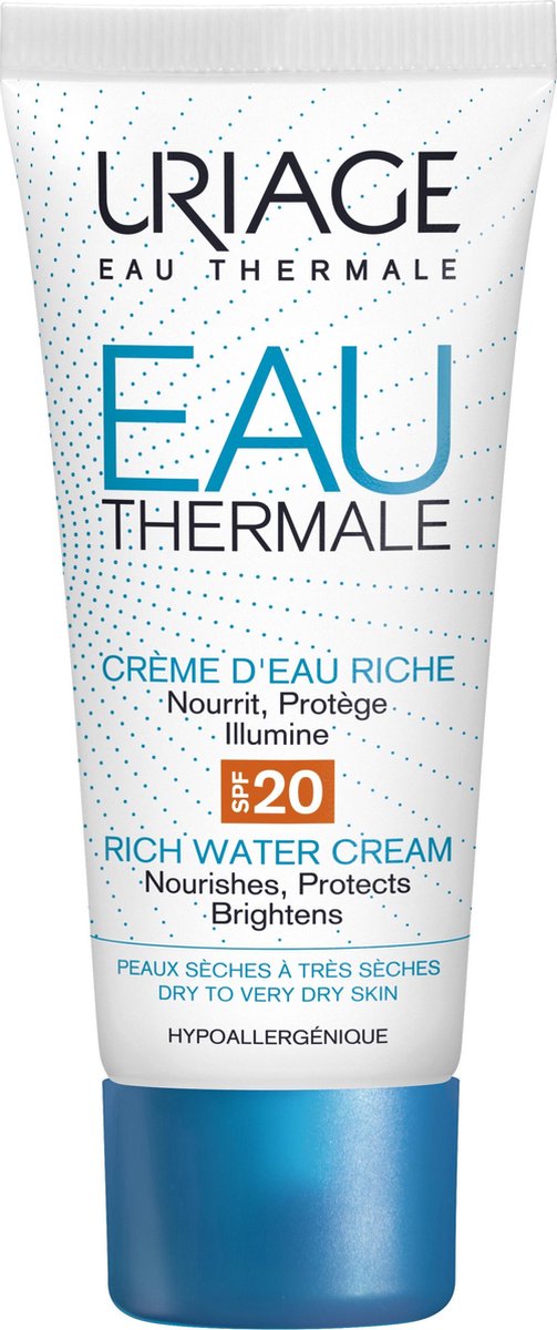 Uriage Eau Thermale Creme D'eau Riche Spf20 Droge/zeer Droge Huid 40ml