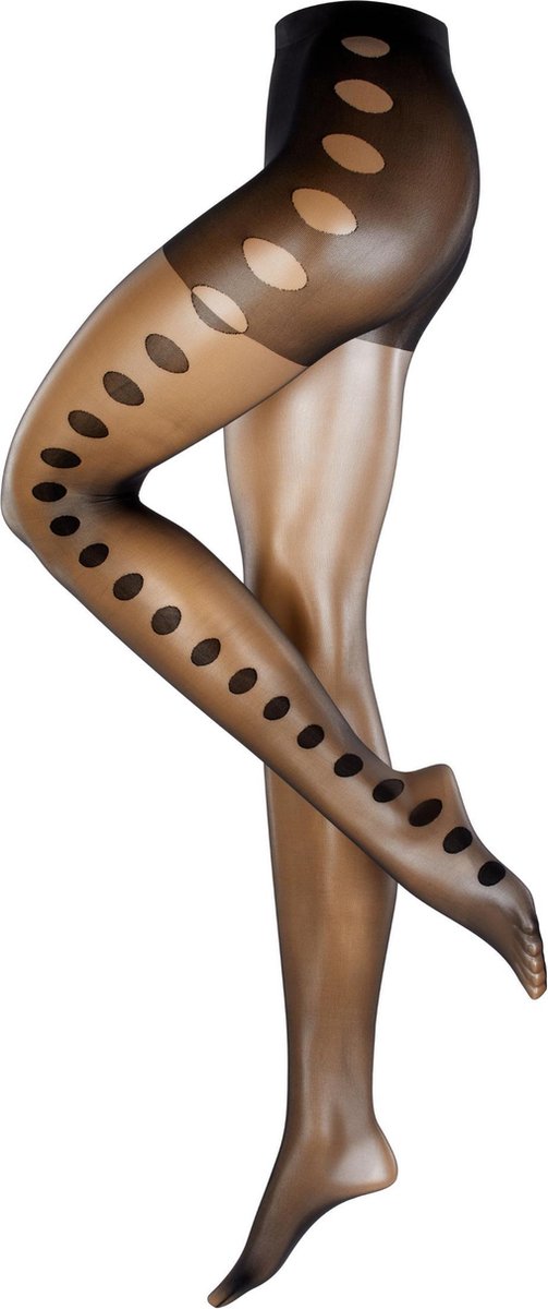 FALKE  Glamour Dot Panty Dames 41182 - Zwart 3009 black Dames - L