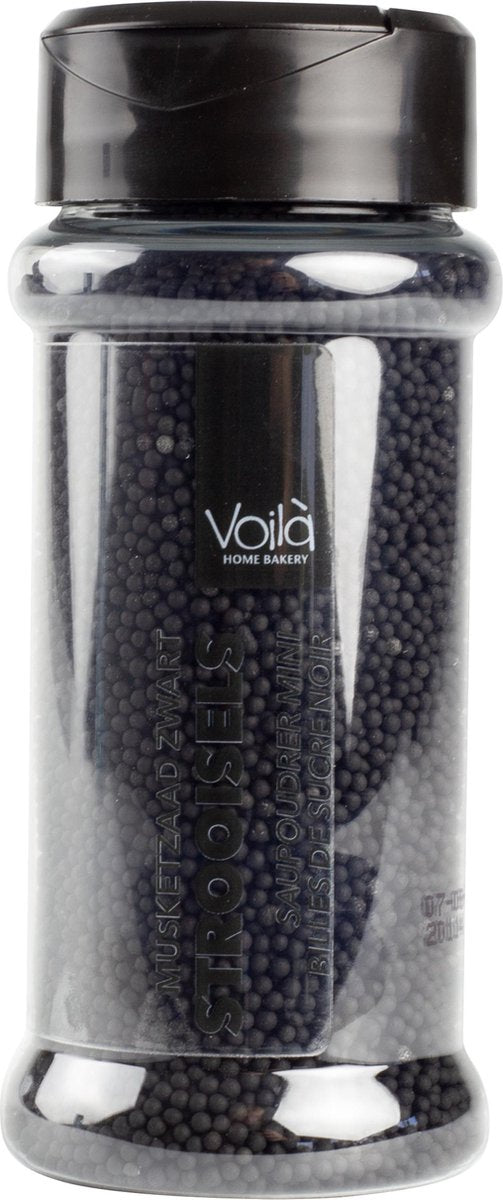 Voila Home Bakery | Musketzaad | Zwart - 85 gram strooi potje