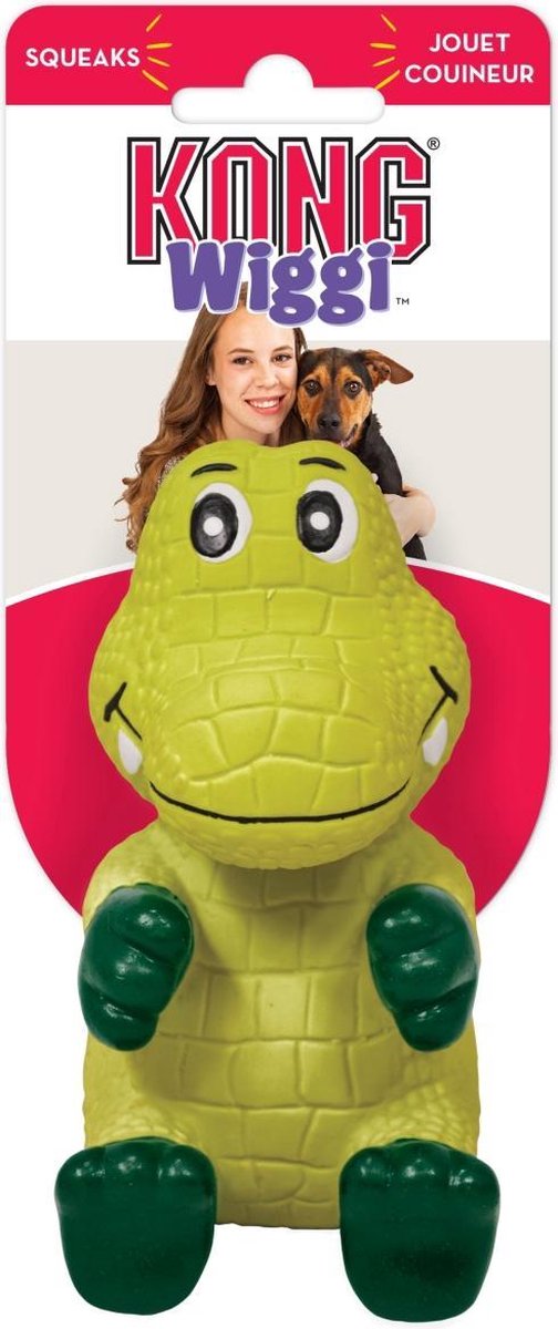 Kong Wiggi Alligator - Hondenspeelgoed -  Groen - L