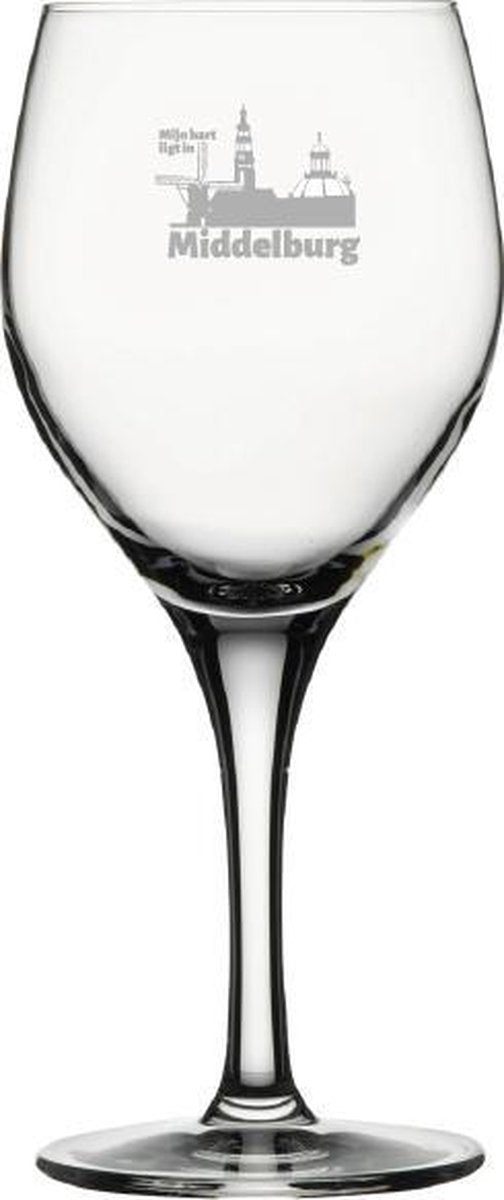 Gegraveerde rode wijnglas 42