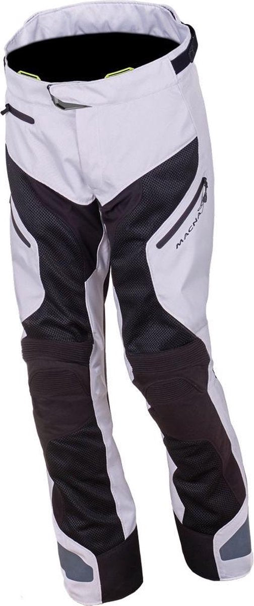 Macna Buran Light Grey Black Textile Motorcycle Pants XS