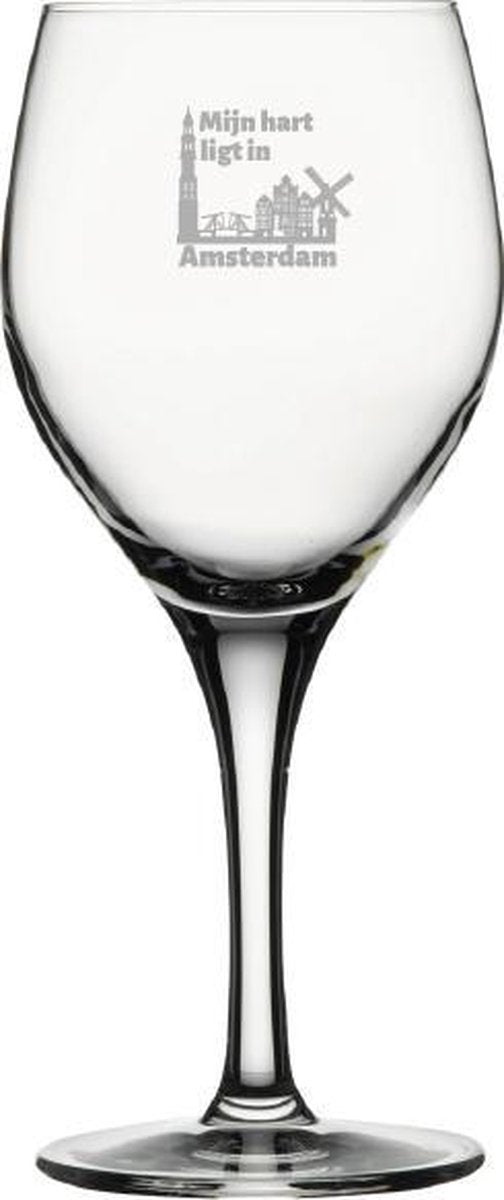 Gegraveerde rode wijnglas 42