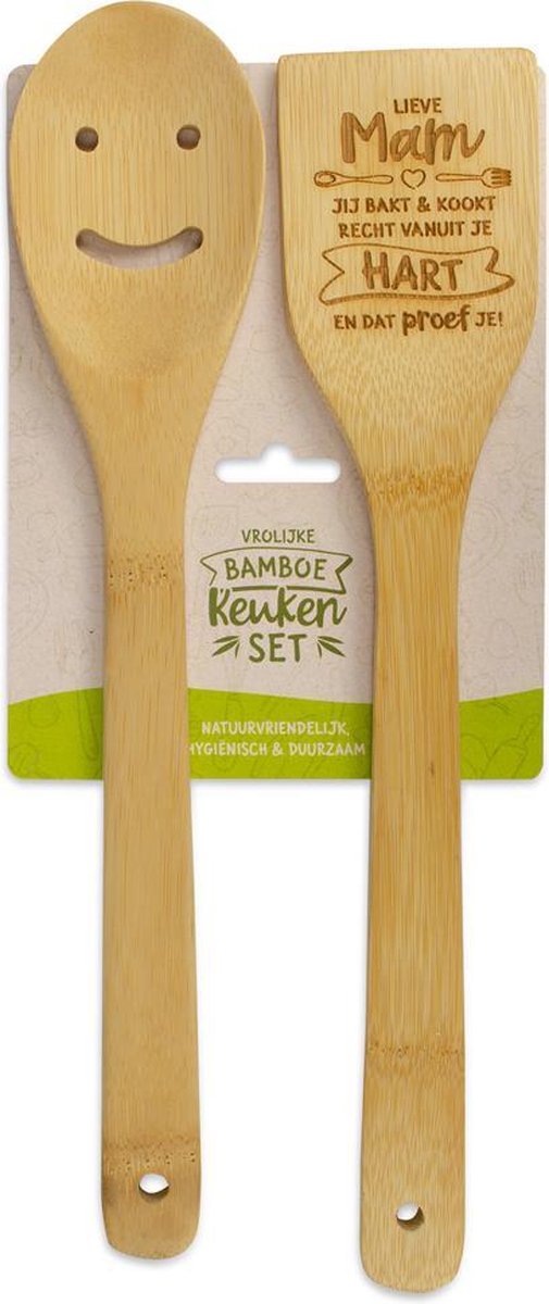 Vrolijke Bamboe Keukenset “Mam”