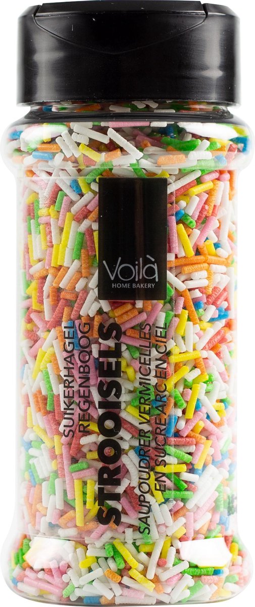 Voila Home Bakery Gekleurde Suikerhageltjes regenboog - 70 gram strooipotje