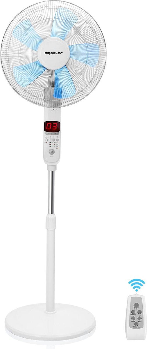 Aigostar Ocean 33TOY - Ventilator Staand  - Statiefventilator - Met Afstandsbediening - Wit