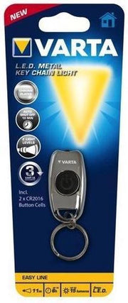 Varta L.E.D. METAL KEY CHAIN LIGHT Sleutelhanger-zaklamp Chroom LED