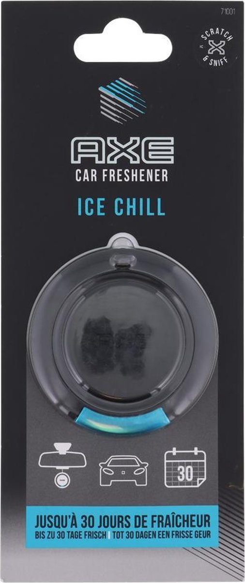 Axe auto luchtverfrisser - luchtverfrisser - axe - geur ice chill - Auto luchtverfrisser - 5 verschillende geuren - Zwart - | Zorgt voor een frisse geur in iedere auto | Auto verfrisser - Trendy design - Auto Luchtje - Geurverfrisser -