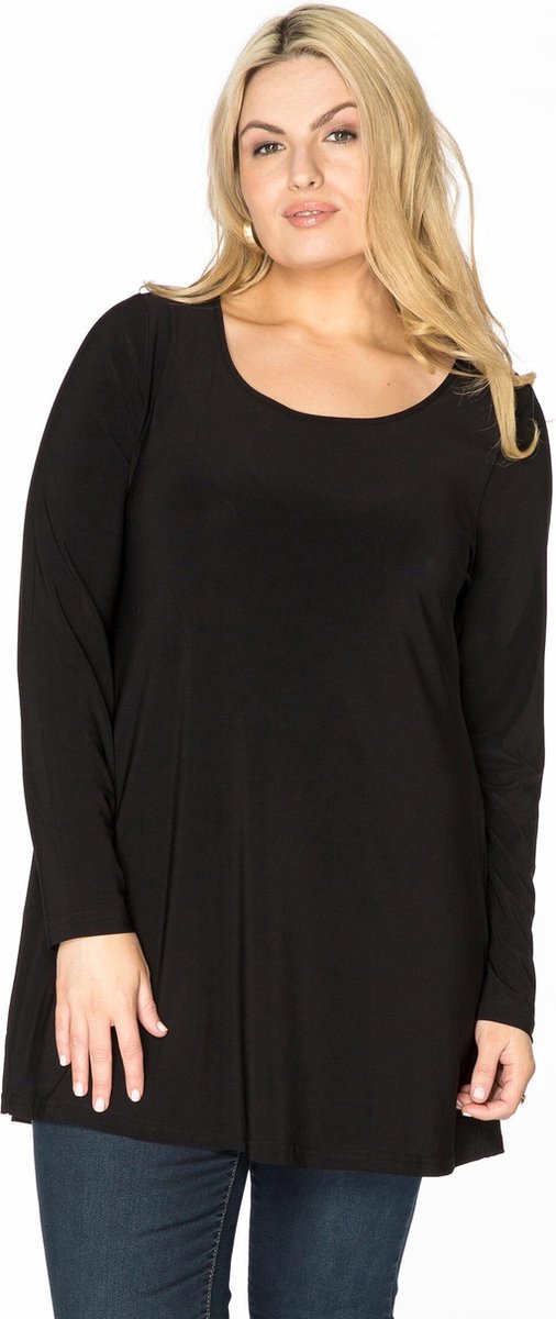 Yoek Dames T-Shirt Lange Mouwen - Zwart - Maat XL