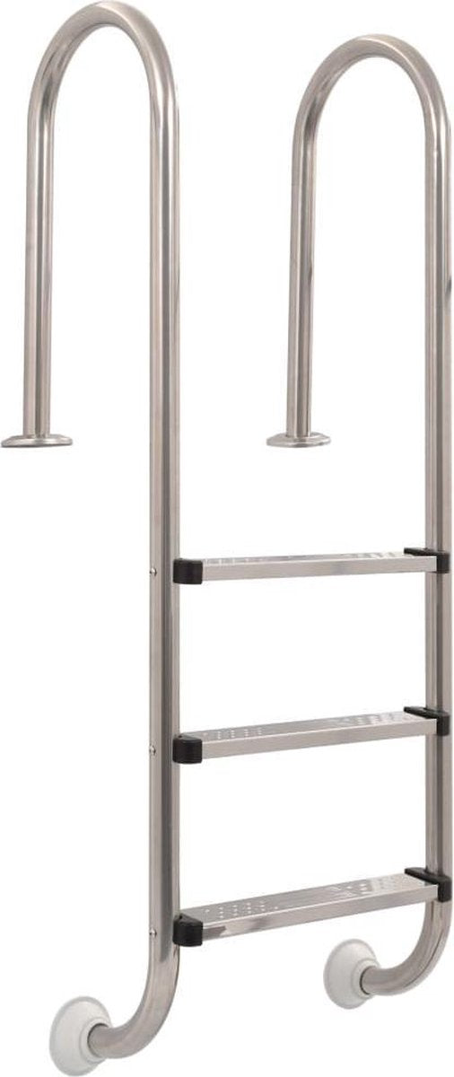 Zwembadladder met 3 sporten 120 cm roestvrij staal