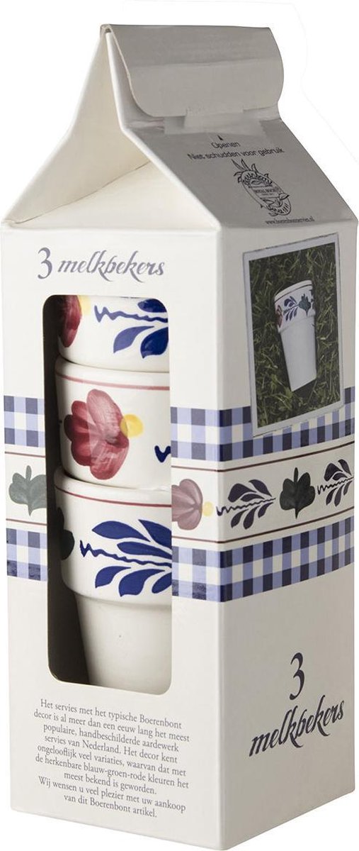 Boerenbont Sonja Melkbeker - 0.22 l - 3 stuks - Aardewerk