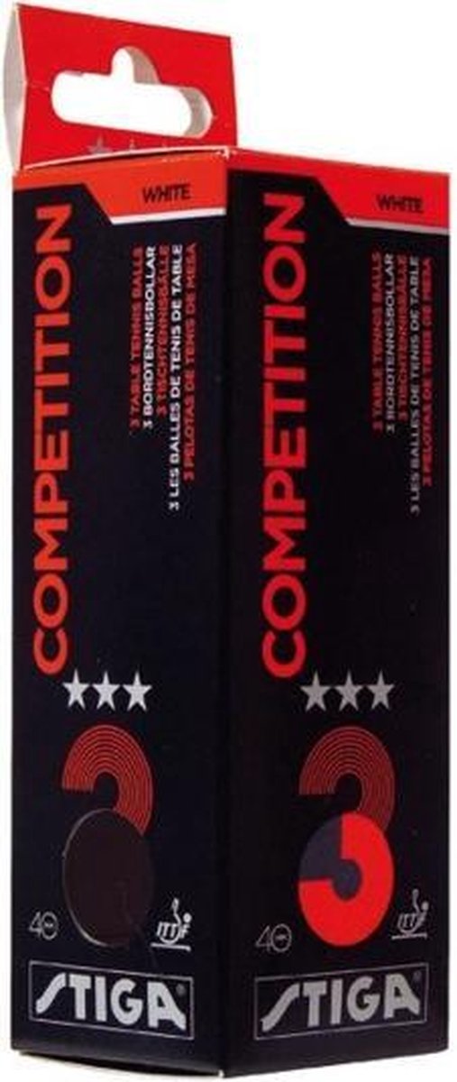 Tafeltennisballen Stiga Competition 3 star wit  - Stiga